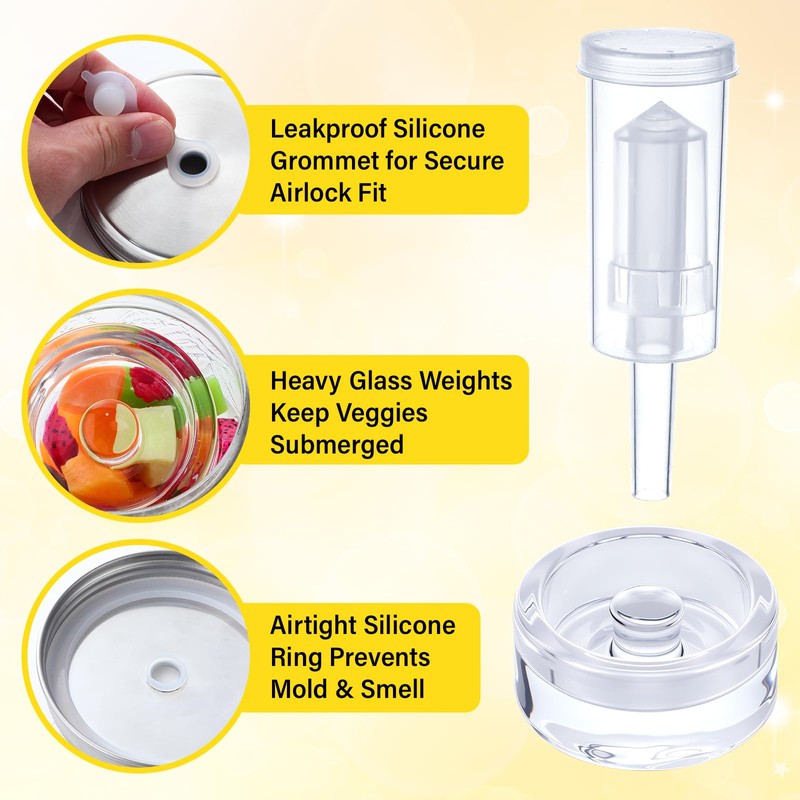 Yiyiring 8 Set Fermentation Kit for Wide Mouth Mason Jar