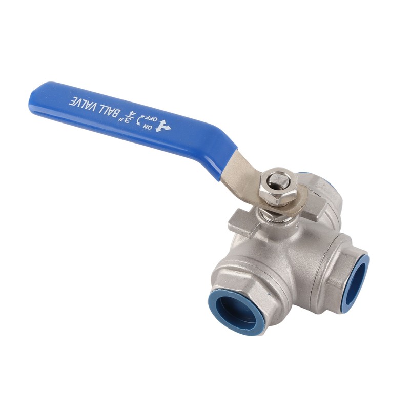 1pc Stainless Steel SUS304 Pipe Ball Valve Three Way T