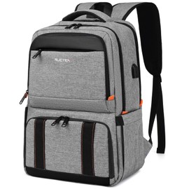RUCYEN Lunch Backpack, Insulated Cooler Backpack Lunch Box for Men Women, 15.6 Inches RFID Blocking Laptop Backpack with USB Port for Work Travel Picnics Hiking Grey