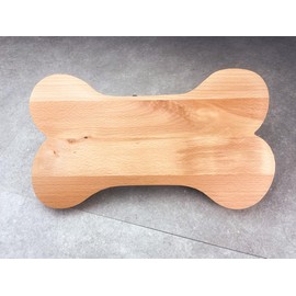 Chopping Board "Bones" with Personalisation, Solid Beech Wood, Gift Dog Desired Text without Motif