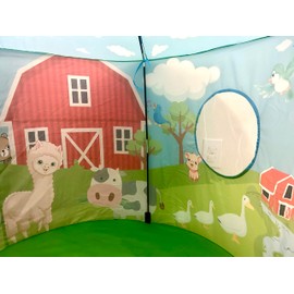 Playhouse for Boy Girl - Play Tent for Kids Toddlers, Pop Up Montessori Creative Sensory Portable Toy Gift, Indoor Outdoor Airfort Bed Fort Party Room Animal Farmer Llama Cow Pig Duck (Farm Barnyard)
