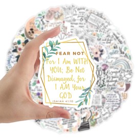 Pack of 100 Bible Stickers, Christian Jesus Bible Verse Stickers, Waterproof Vinyl Stickers, Water Bottles, Laptop Inspired Stickers, Inspirational Stickers, Perfect for Guitar, Skateboard, Computer