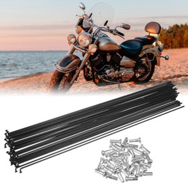 QUARKZMAN Bicycle Carbon Steel Spokes 14G 284 mm with Nipples Black Pack of 36