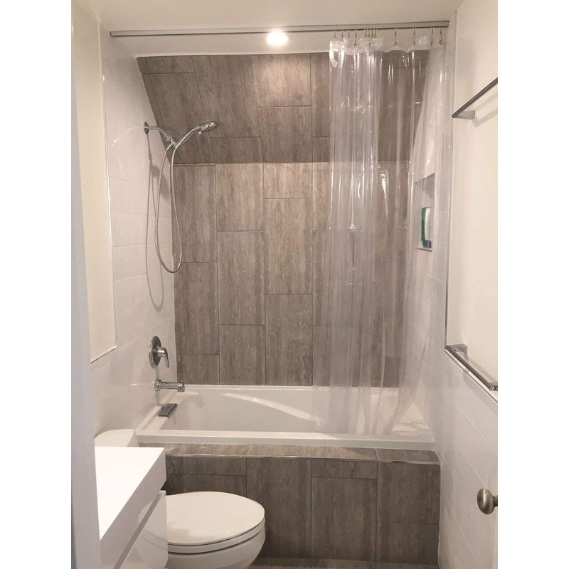 Ceiling Curtain Track Set with Wheeled Carriers and Hooks (12'