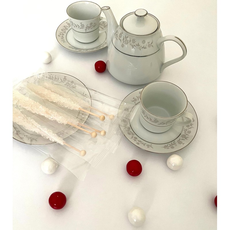 Classic Rock Candy Sticks, Sugar Rock Crystal Lollipops, Individually Wrapped