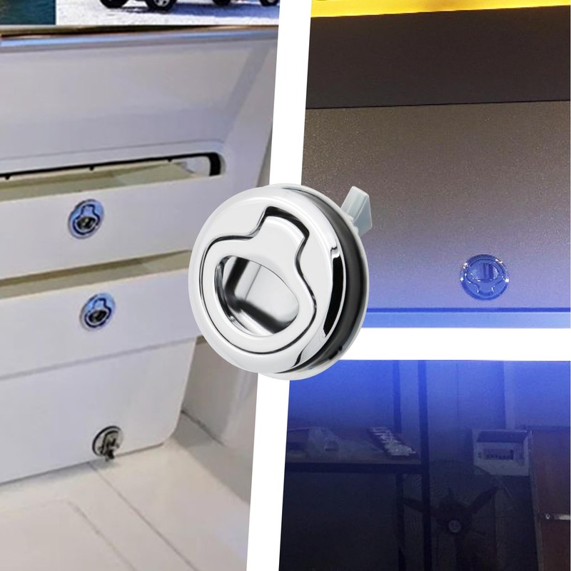 RV Flush Latch Lock | Heavy Duty Chrome Flush Slam
