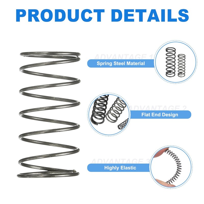 sourcing map 10Pcs Compression Spring, 5mm OD, 0.3mm Wire Size,