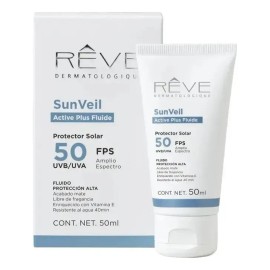 Reve Dermatologique SunVeil Active Plus Fluide FPS 50 Protector Solar 50ml Filtro UVA UVB Resistente Agua Protección Alta Uso Diario Corporal