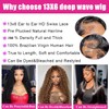 FCUFCU 28 Inch Deep Wave Lace Front Wigs Human Hair