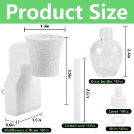 moonoom 4 Pack WallFlower Fragrance Oil Plug in Diffuser- Wall Fragrance Diffuser Plug- Rotary Plug Design Wallflowers Diffuser with 4 Empty Bottles for Home Office Spreading Scent