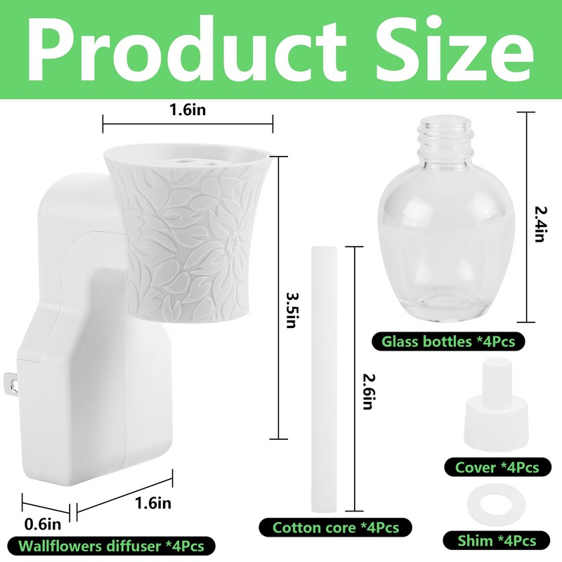 moonoom 4 Pack WallFlower Fragrance Oil Plug in Diffuser- Wall