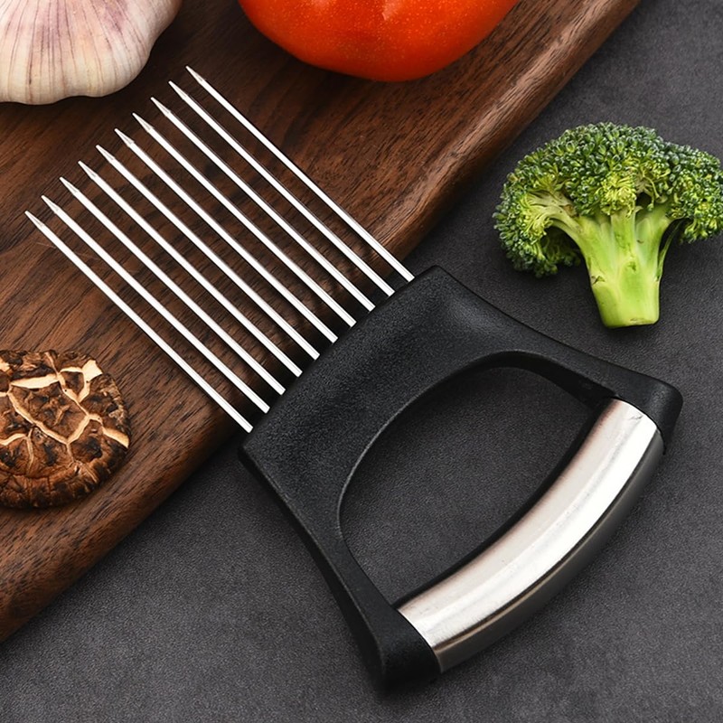 New Onion Slice Holder Stainless Steel Onion Holder for Slicing,