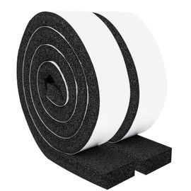 Yotache Open Cell Foam Air Conditioner Weather-Strip Seal Tape 2 X 1 Inch, Thick Adhesive with High Resilience Foam Cushion Strip, 6.5 Ft x 2Pcs