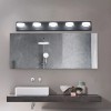 Modern 5-Light LED Vanity Light Fixture 37 Inch Black Aluminum