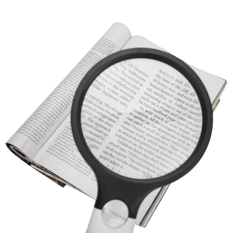 Reading Handheld Magnifying Glass Battery Powered 4LED 4X 30X Lens