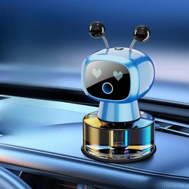 Robot Intelligent Aromatherapy Machine, Smart Cute Robot Car Air Freshener - Fine Spray/Fillable/Four-Gear Adjustment/Vibration Sensing/On-Off/Large Capacity Long-Lasting Fragrance(Blue Ocean)