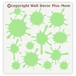 Paint Splatter Decal Set - Key Lime Green Paint Splash Stickers - Removable Paint Splatter Stickers - Wall Decals Peel and Stick Kids -Daycare Decor Art Classroom Decor Kids Bathroom Sets - 13pc