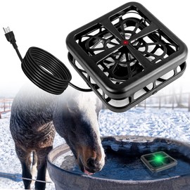 NamcheBarwa 1000 Watts Floating Outdoor Pond Heater,Pond Heaters for Outdoor Ponds with Fish,Thermostatic Control Horse Water Heater with LED Indicator,Large Stock Tank De-Icer for Outdoor Winter