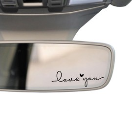 Car Rearview Mirror Stickers Accessories Rear View Mirror Decal Stickers Positive Affirmation Stickers Decals for Women Girls Car Water Botter Decal Stickers 2PCS Love You Rearview Mirror Decal Gifts