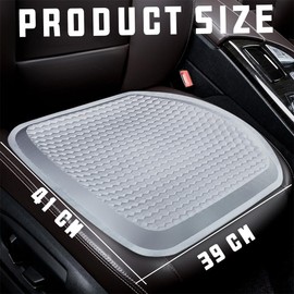 JNNJ Pack of 2 Car Gel Seat Cushions, Seat Cushion, Car Front Seats, Breathable, Double Thick Breathable Seat Cushion, Cool Gel Cushion, Honeycomb Design (Grey)