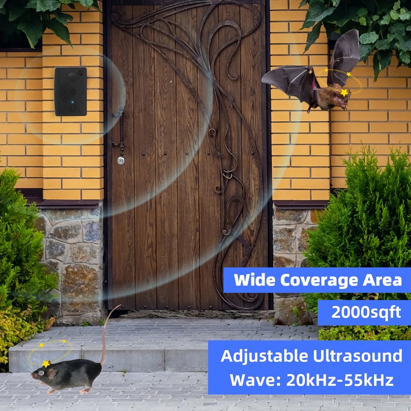 Bat Deterrent Devices,Bat Repellent for Attic,Rechargeable Bird Repellent,Porch & House