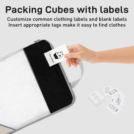 Compression Packing Cubes for Travel 6 Set Expandable Packing Organizers Durable Luggage Bags Organizers for Suitcases Travel Accessories (Black)