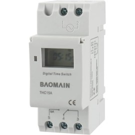 Baomain Programmable White Kitchen Timer Ac 220V 240V Rechargeable Battery 16A 168H