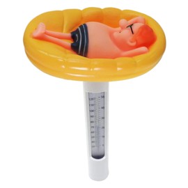 Pool Thermometer Floating Easy Read Cute Cartoon 6.7x4.3 Inch Water Thermometer with String Pool Thermometer for Outdoor and Indoor Swimming Pools and Spas Man Swimming Pool Thermometer Pool Thermome