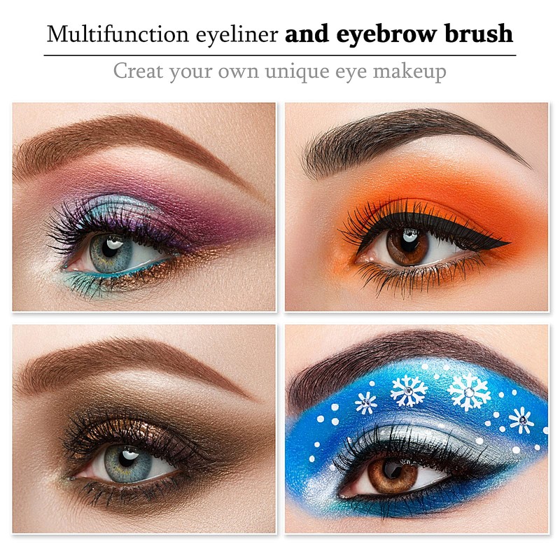 Lusofie 3pcs Eyeliner Brush Set, Professional Eye Makeup Brushes Angled