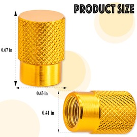 MEAJOO 6PCS Tire Valve Stem Caps, Corrosion Resistant Leak-Proof, with Rubber O-Ring, Universal Wheel Tyre Stem Covers for Cars, SUV, Trucks, Bikes, Motorcycles, Bicycles(Gold)