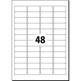 Sigel LA315 Address Labels, white, rounded corners, 45.70x21.20 mm (A4), 1200 La.=25 sheets