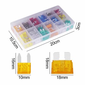 220pcs Assorted Mini Fuse Blade Fuses Set Auto Car Truck Assortment Kits ATM APM