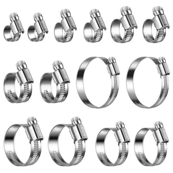 Steelsoft Heavy Duty Worm Gear Hose Clamp Assortment Kit 14