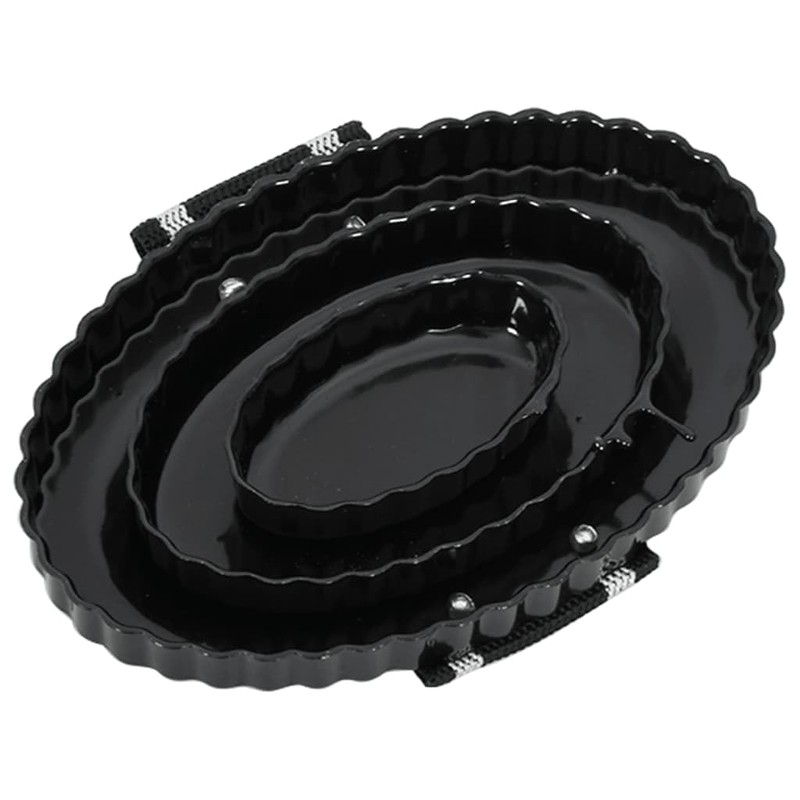 vidaXL Curry Combs 3 pcs - Black Steel Horse Grooming