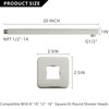Voolan 20" Square Shower Arm with Flange and Teflon Tape,