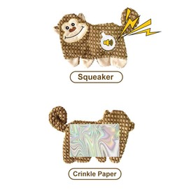 AZSSMUK Cute No Stuffing Dog Toy for Small, Medium Breeds, Fun for Indoor Puppies with Soft Squeaker and Crinkle Paper, No Mess Chew and Play (4 Pack)