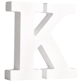 Rayher 62662000 MDF Letter K, White, 11 cm, Thickness 2 cm, 3D Wooden Letters Large