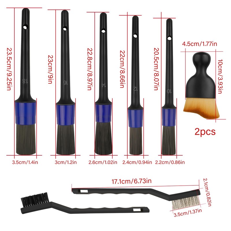9Pcs Car Detailing Brush Set Soft Car Interior cleaning Brushes