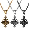 JewelryWe Silver Unique Adventurous Necklace： Men's Satanic Goat Head Upside