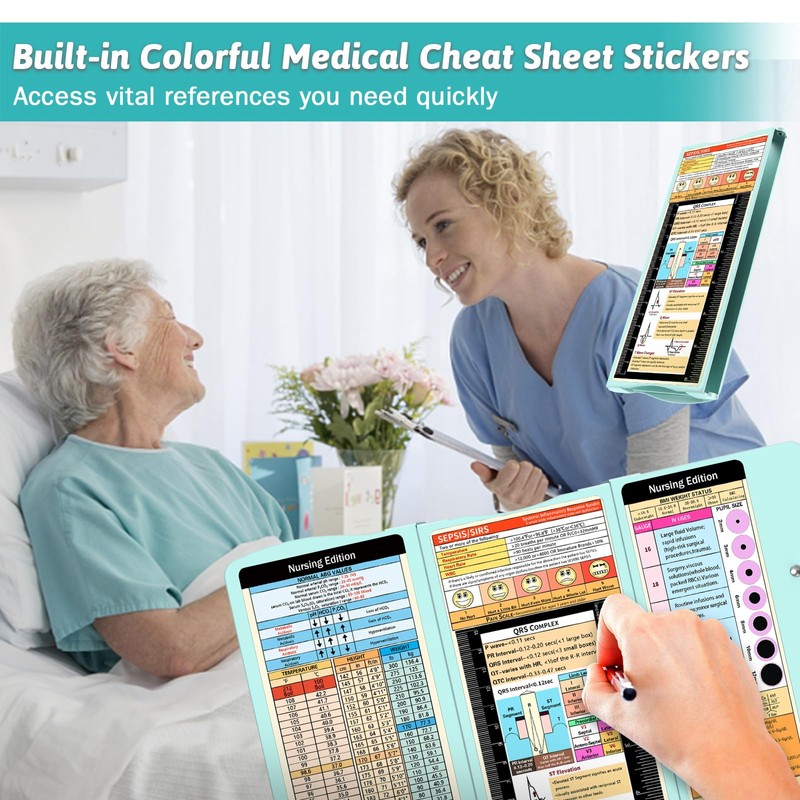 Nursing Clipboard Foldable Clipboard Medical: Edition Cheat Sheets Aluminum 3