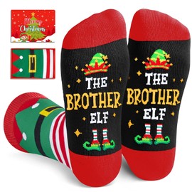 HAPPYPOP Christmas Gifts Stocking Socks for Men - Secret Santa Socks Xmas Stocking Stuffers for Him Brother - In Red