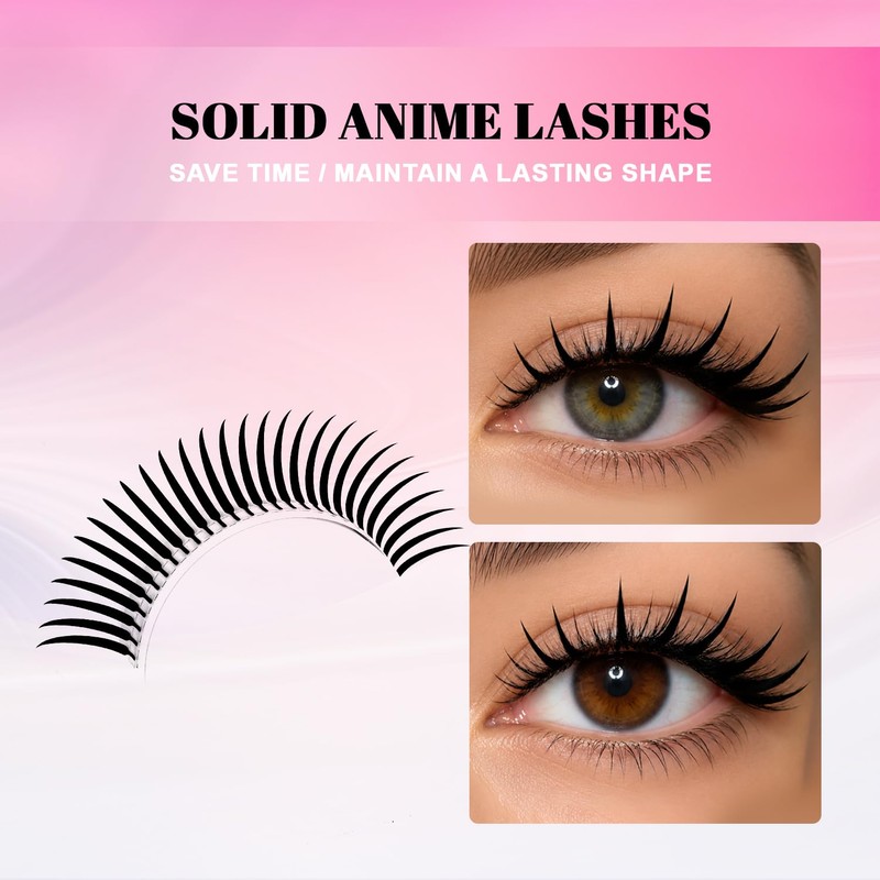 Solid Anime Lash Extensions, Spike Wispy Lashes(0.07-D,8-15mm)