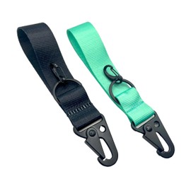 plumosity Keychain Wristlet Lanyard Strap Carabiner with Secure Key Ring, Set of 2 (Mint)