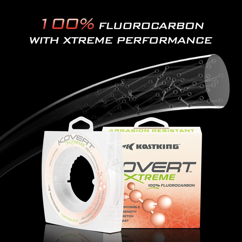 KastKing Kovert Xtreme 100% Fluorocarbon Fishing Line,20LB,25Yds