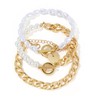 4 PACK (15 PCS) Gold Stackable Chain Bracelets Set For