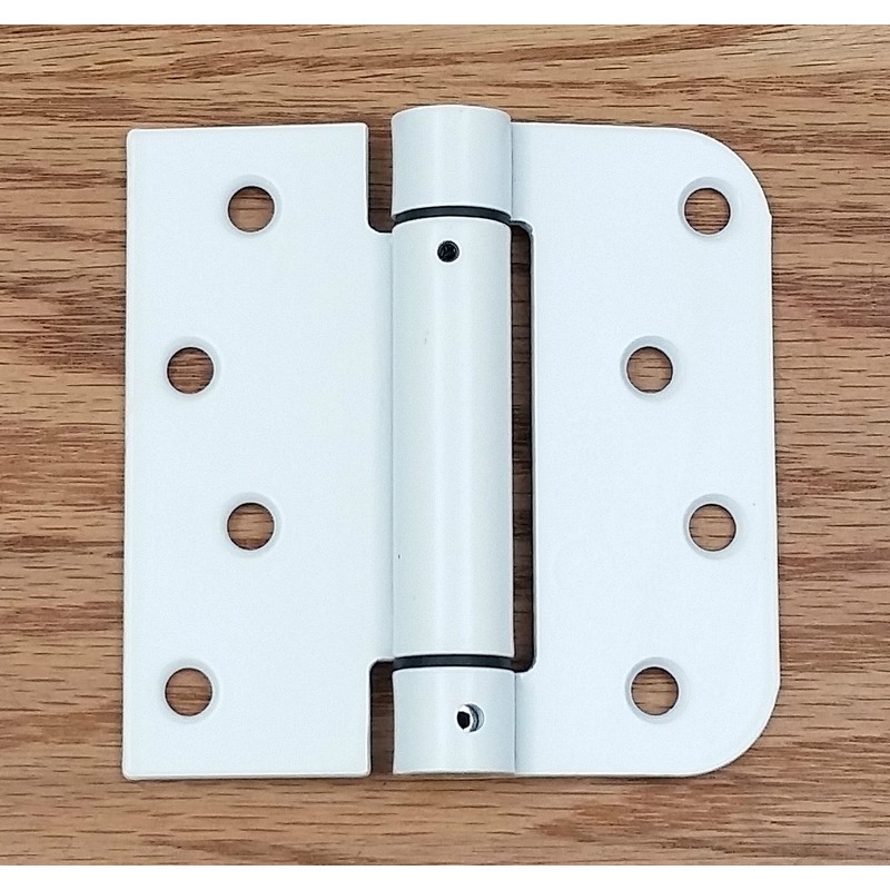 Spring Self-Closing Hinges, 4 Inch Square with 5/8 Inch White