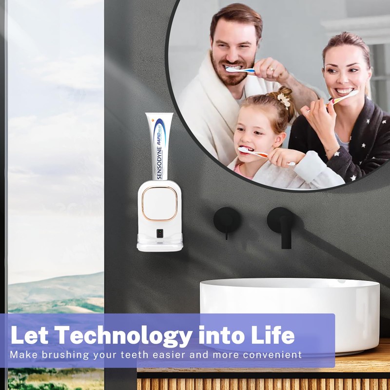 Automatic Toothpaste Dispenser,Wall Mounted Electric Toothpaste Dispenser for Kids and