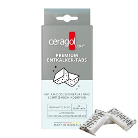 ceragol ultra Premium Entkalker-Tabs – Entkalkungs-Tabletten für alle Kaffee-Vollautomaten und Espresso-Maschinen, zum schnellen Entkalken, 6 Stück für 6 Anwendungen