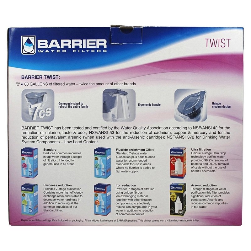 New Wave Enviro Barrier Water Filter Pitcher Grand Blue -