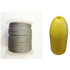 KUFA 400' Lead Core Rope ø1/4" Diameter and 11" Yellow Float Combo(QL4+F11Y)